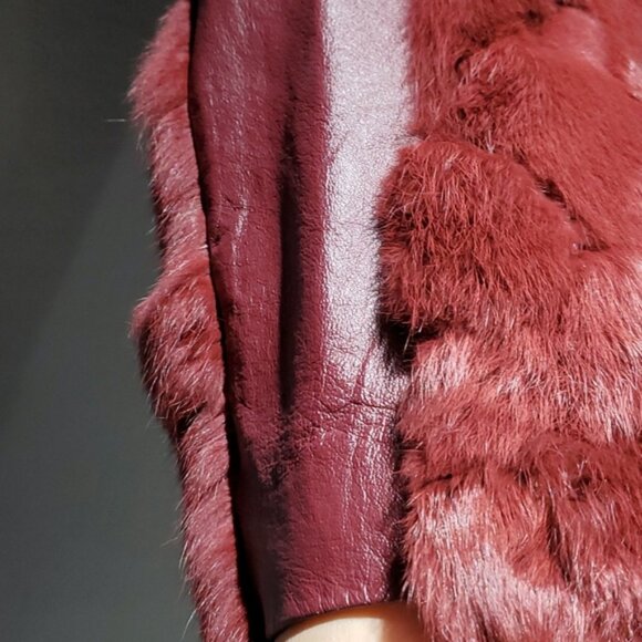 VTG VINTAGE REAL FUR WITH LEATHER TRIM FULL LENGTH COAT FOR THE GOAT - Picture 5 of 16